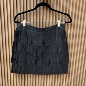 Club Monaco Black Layered Fringe Mini Skirt size 4
